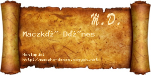 Maczkó Dénes névjegykártya